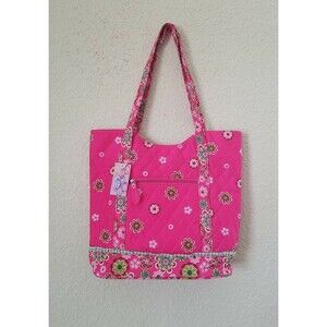 Gigi Olivia Pink Floral Zippered Handbag Purse Tote New Colorful Diaper Bag